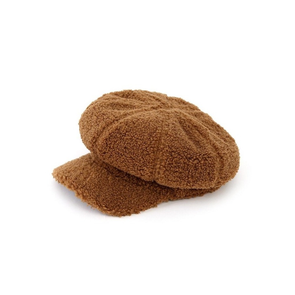 Vintage Castro Newsboy Cap Y2K Poodle Fuzzy Hat Chocolate Brown Cozy Core